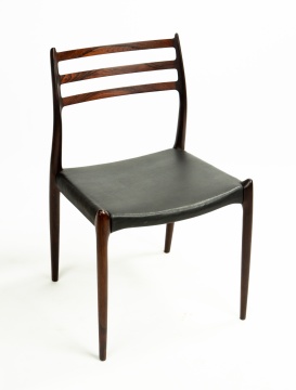 Niels O. Moller (Danish, 1920-1982) Set of Six Rosewood Dining Chairs, Model 78