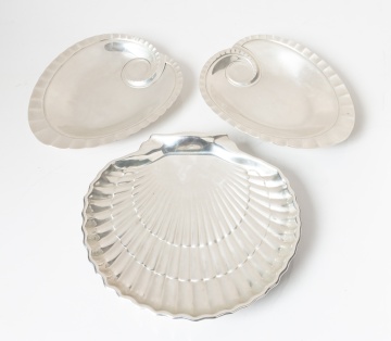 Four Sterling Silver Shell-Form Dishes: Pair by Tiffany & Co., Gorham and Fisher