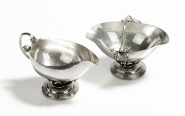 Georg Jensen Sterling Silver Creamer and Sugar Basket, No. 236