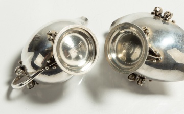 Georg Jensen Sterling Silver Creamer and Sugar Basket, No. 236