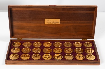 Danbury Mint 'The Life of Jesus' Set of 24 Gold-Plated Sterling Silver Proof Medals