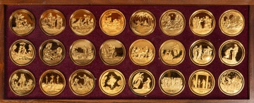 Danbury Mint 'The Life of Jesus' Set of 24 Gold-Plated Sterling Silver Proof Medals