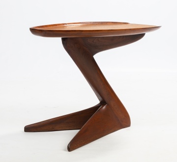 American Studio Craft Sculpted Walnut Occasional Table