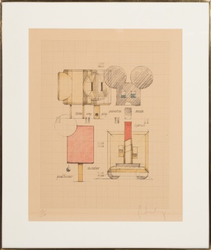 Claes Oldenburg (American, 1929-2022) "System of Iconography: Plug, Mouse, Good Humor, Lipstick, Switches"