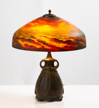 Pittsburgh Reverse-Painted Sunset Table Lamp