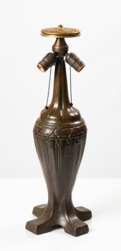 American Arts and Crafts Patinated Metal Lamp Base