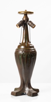 American Arts and Crafts Patinated Metal Lamp Base