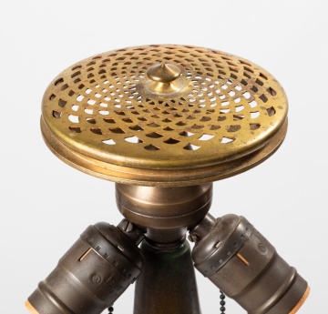 American Arts and Crafts Patinated Metal Lamp Base
