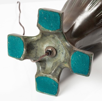 American Arts and Crafts Patinated Metal Lamp Base