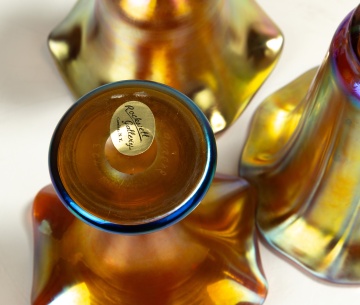 Three Steuben Gold Aurene Vases