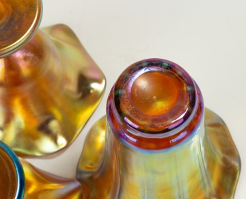 Three Steuben Gold Aurene Vases