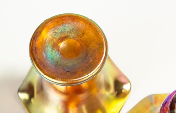 Three Steuben Gold Aurene Vases