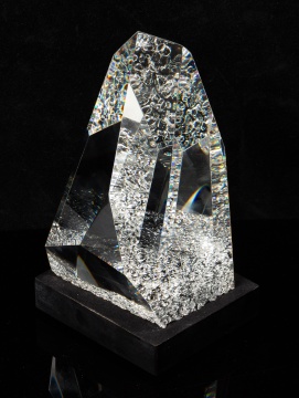 Steuben Crystal Rock Sculpture