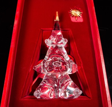 Steuben Crystal "Christmas Tree" with 18K Gold Star
