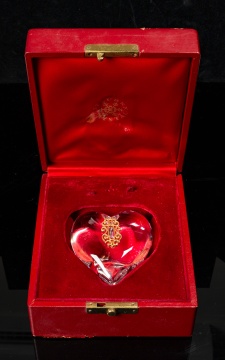 Steuben Crystal & 18K Gold "Key to My Heart"