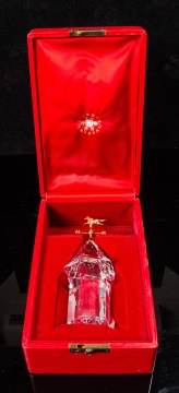 Steuben Crystal Cupola with 18K Gold Horse Weathervane