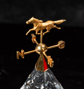 Steuben Crystal Cupola with 18K Gold Horse Weathervane
