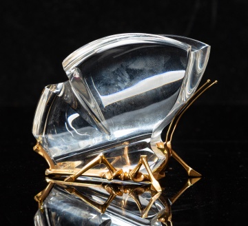 Steuben Crystal and 18K Gold Butterfly