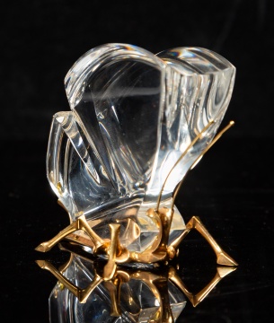 Steuben Crystal and 18K Gold Butterfly