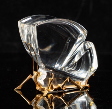 Steuben Crystal and 18K Gold Butterfly