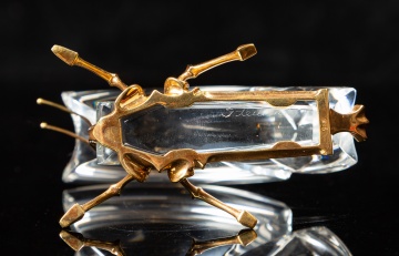 Steuben Crystal and 18K Gold Butterfly