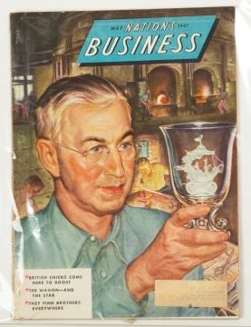 Charles DeFeo (American, 1892-1978) Steuben Glassworks, Cover Illustration for Nation's Business, May 1948