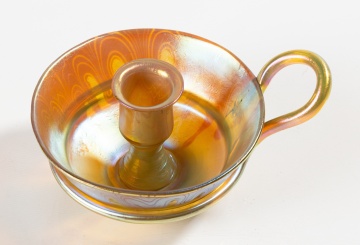 Loetz Phanomen Iridescent Glass Chamberstick