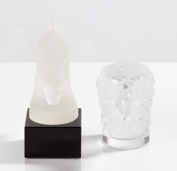 Lalique 'Longchamp' Horse and Rene Lalique 'Tete d'Aigle' Car Mascot
