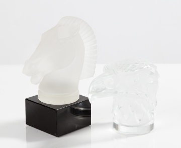 Lalique 'Longchamp' Horse and Rene Lalique 'Tete d'Aigle' Car Mascot