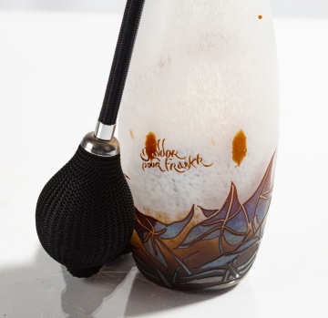Marcel Franck, Paris, Cameo Glass Dragonfly Perfume Atomizer, Boxed