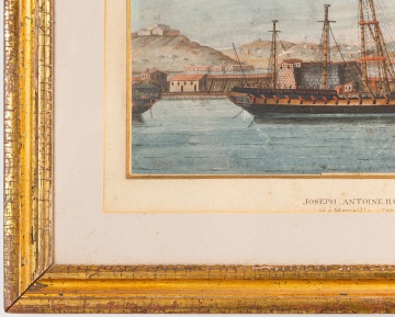 Ange-Joseph Antoine Roux (French, 1765-1835) A Merchant Brig at Anchor off Marseille