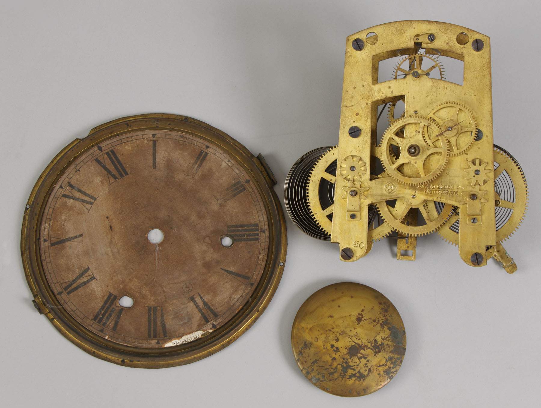 Seth Thomas, Made for Baird, Brass Clock Movement Cottone Auctions
