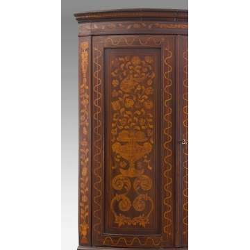 Fine c. 1800 Inlaid Mahogany Corner Cabinet