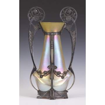 Monumental Loetz Gold Iridescent Vase 