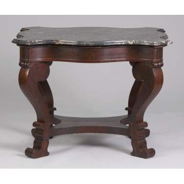 Classical Empire Mahogany Marble Top Center Table