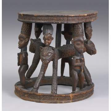 African Carved Figural Table