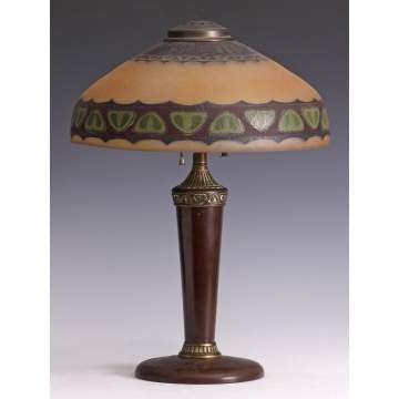 Arts & Crafts Table Lamp w/Chipped Ice Shade