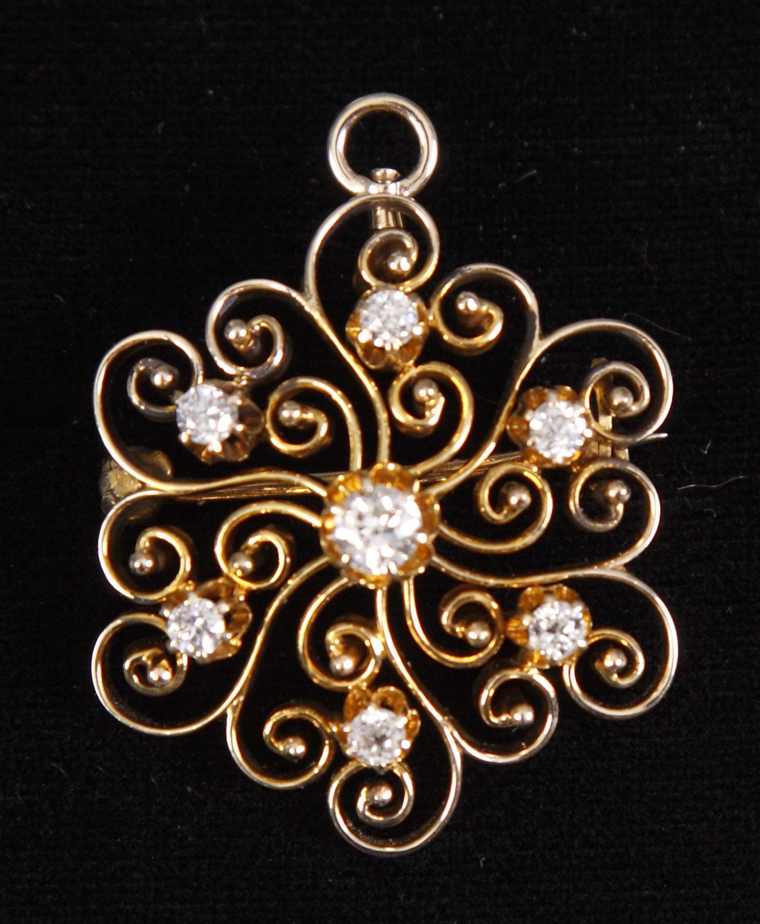 Ladies Yellow Gold Pendant Pin Cottone Auctions