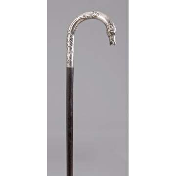Sterling Silver Horse Handle Cane