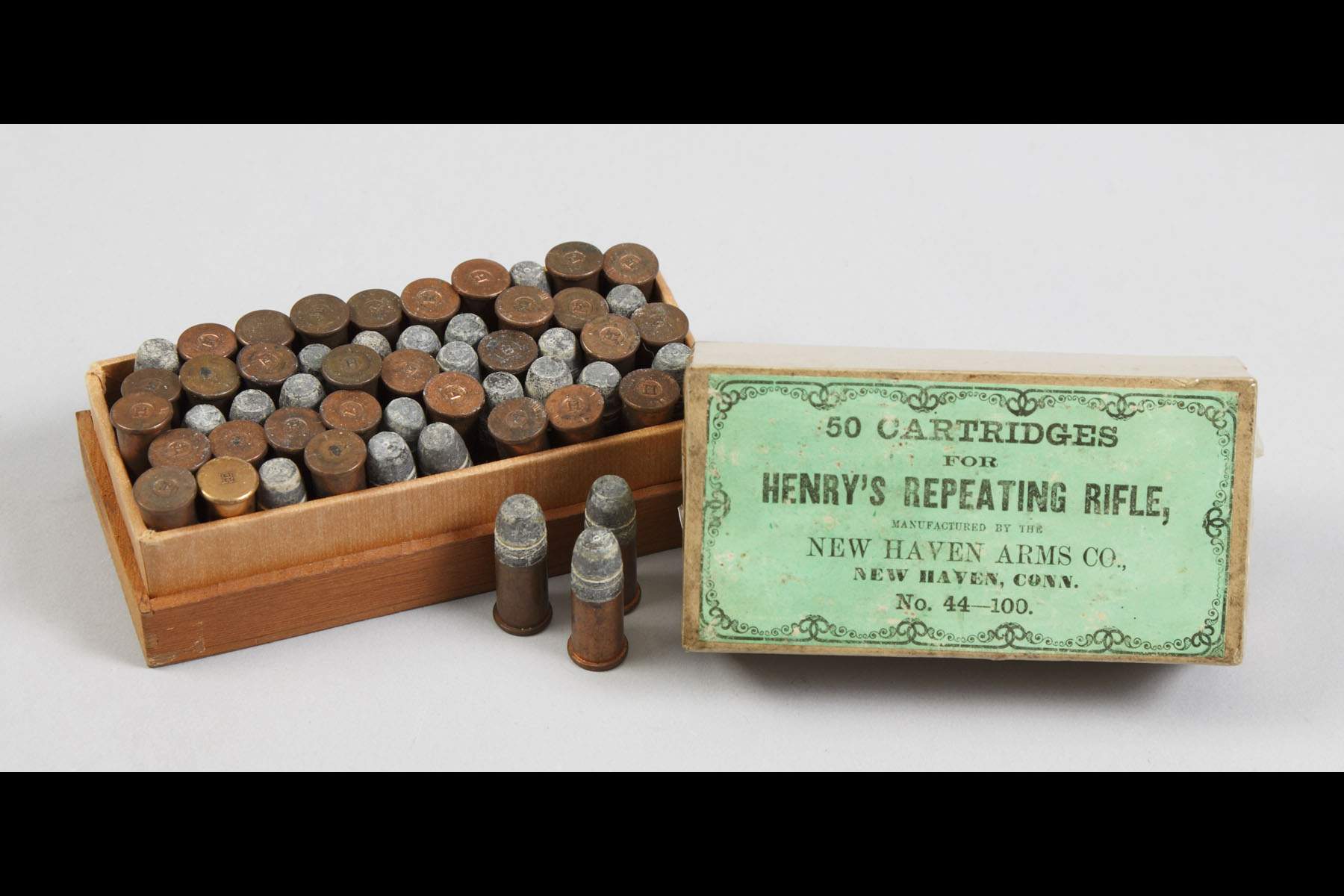 53 Rounds Henry's Repeating Rifle, New Haven Arms Co. Cottone Auctions