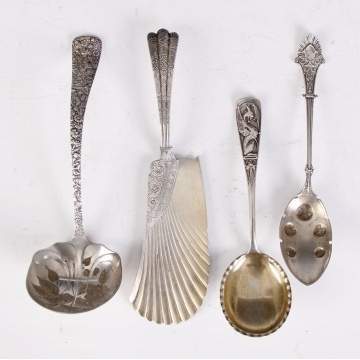 4 Victorian Silver Serving Utensils