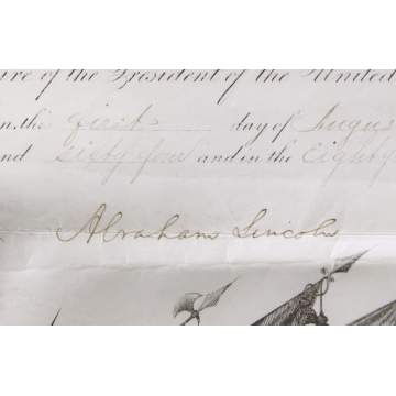Presidents Document w/Abraham Lincoln Signature