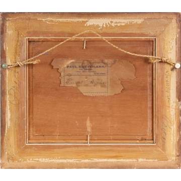 Victorian Ptg. Of Cupids On Mahogany Panel