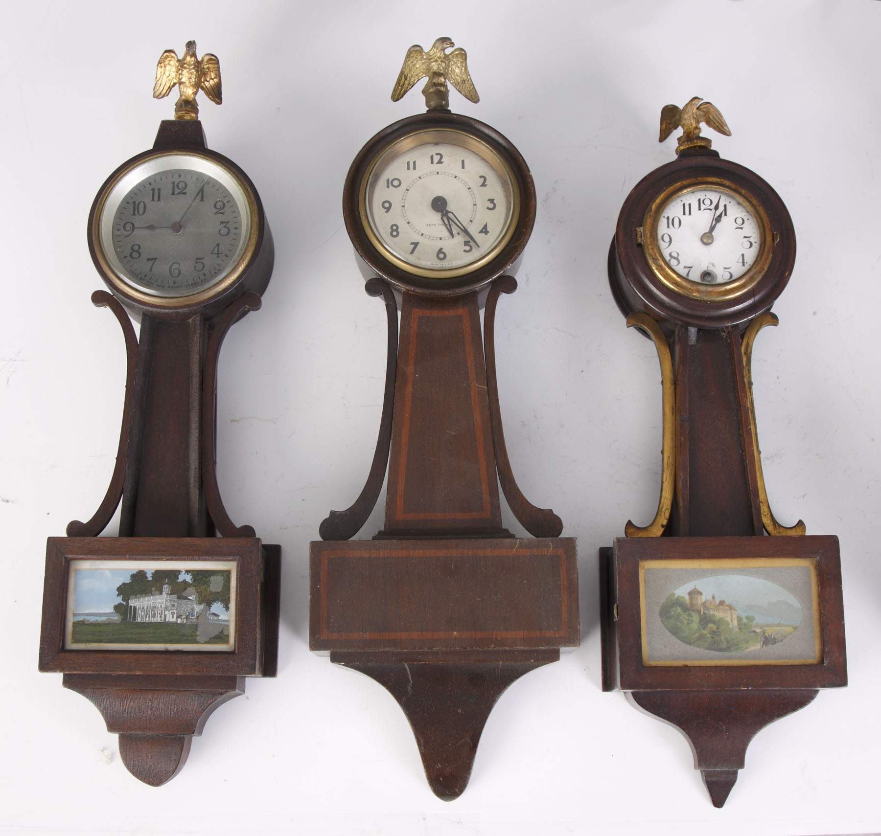 3 Miniature Banjo Clocks Cottone Auctions