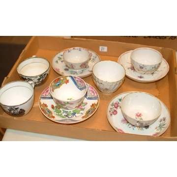 Porcelain Cups & Saucers w/floral patterns