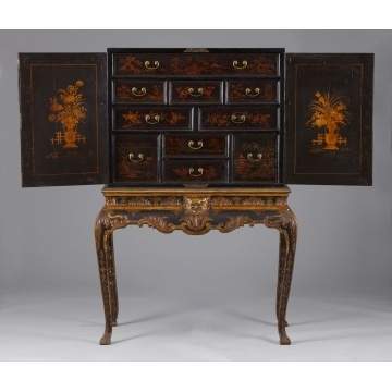 Chinese Lacquered Cabinet w/Dovetail Case