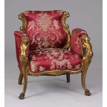 Louis XV Style Gold Leaf Chair & Settee