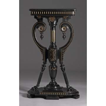 NY, Victorian Ebonized & Gilt Pedestal