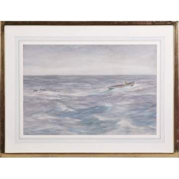Charles H. Woodbury (American, 1864-1940) Boat scene