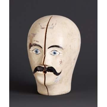 Folk Art Carved & Painted Head